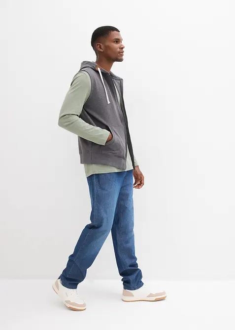 Sweat zipp&eacute; &agrave; capuche sans manches, bonprix