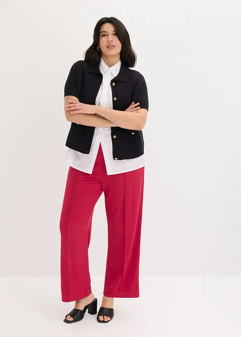 Pantalon &eacute;lastiqu&eacute; en interlock &eacute;pais, bonprix