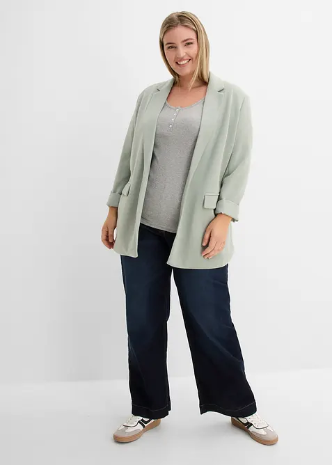 T-shirt col tunisien, 100% coton, bonprix