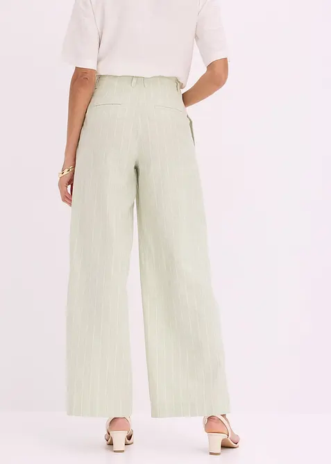Bundfaltenhose mit Leinenanteil, bonprix