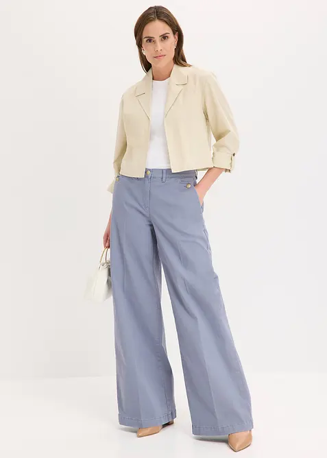 Wide Leg Hose mit Stretch, bonprix