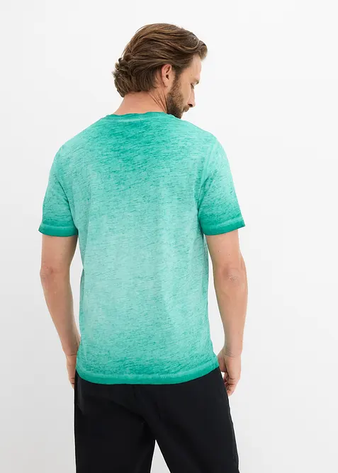 Henleyshirt, Kurzarm aus reiner Bio-Baumwolle in gewaschener Optik, bonprix