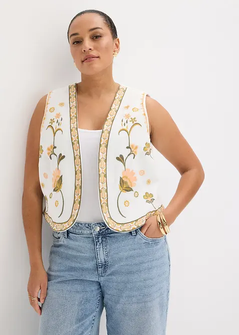Gilet sans manches brod&eacute;, bonprix