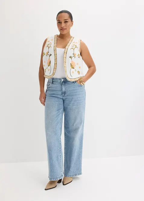 Gilet sans manches brod&eacute;, bonprix