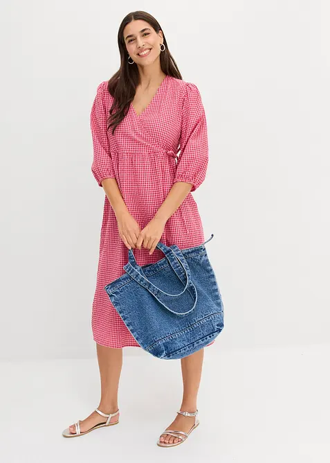 Wickelkleid  aus Strukturmaterial, bonprix