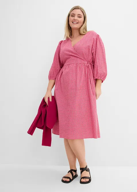 Wickelkleid  aus Strukturmaterial, bonprix