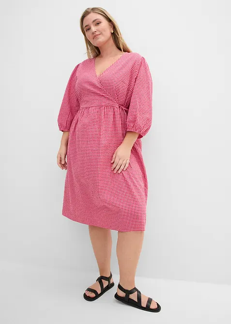 Wickelkleid  aus Strukturmaterial, bonprix