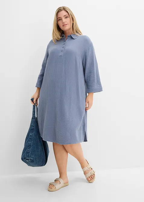 Hemdblusenkleid aus Musselin, bonprix