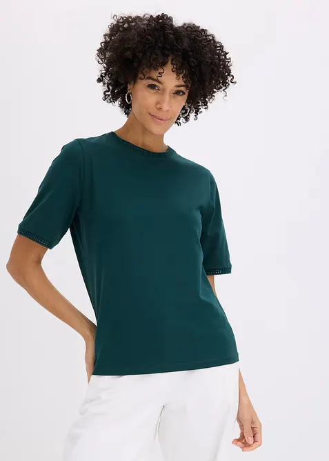 Shirt mit Spitzenborte, bonprix