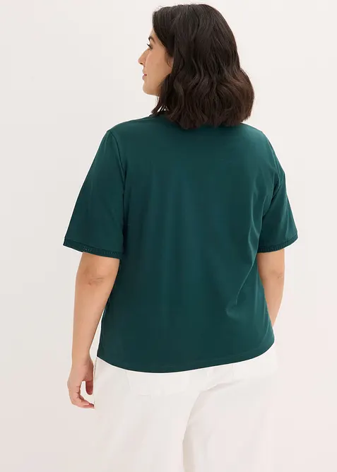 T-shirt &agrave; liser&eacute;s en dentelle, bonprix