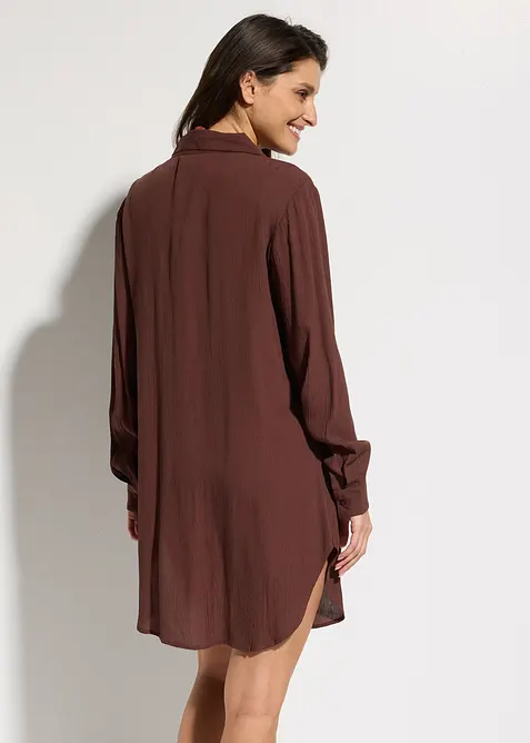 Lange Strandbluse aus flie&szlig;ender Viskose, bonprix