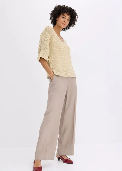 Grobstrick-Pullover aus B&auml;ndchengarn, bonprix