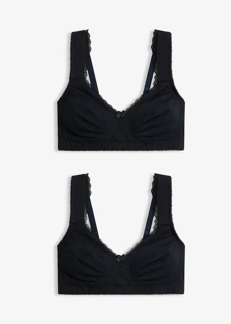 Minimizer T-Shirt-BH ohne B&uuml;gel mit Bio-Baumwolle (2er Pack), bonprix