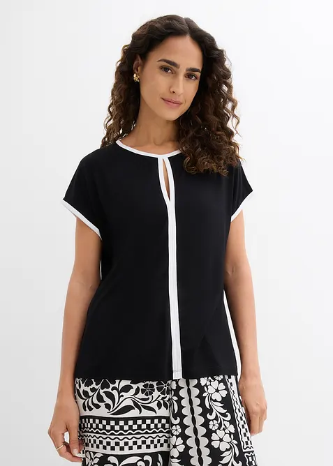 T-shirt avec passepoil, bonprix