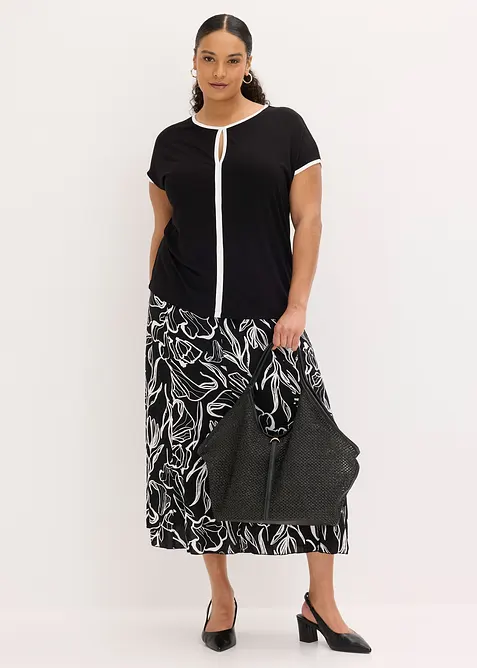 Shirt mit Piping, bonprix
