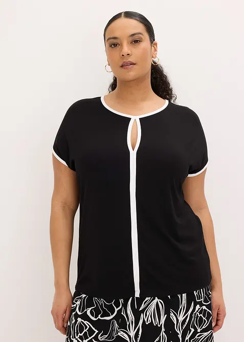 Shirt mit Piping, bonprix