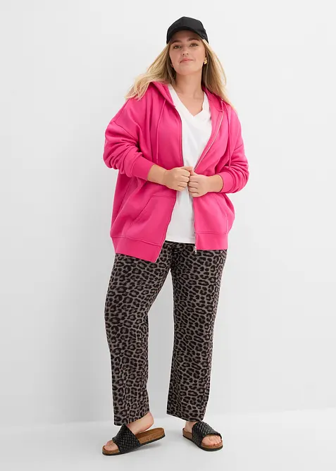 Pantalon sweat l&eacute;opard en coton extensible, bonprix