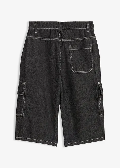 Bermuda loose et long en jean avec coutures contrastantes, bonprix