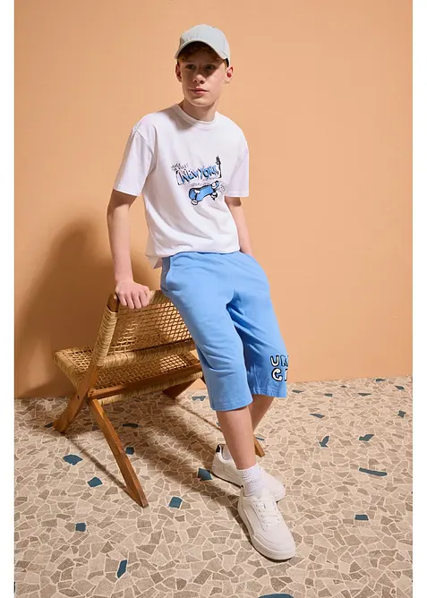 T-shirt loose et bermuda long en jersey 100% coton (ens. 2 pces), bonprix