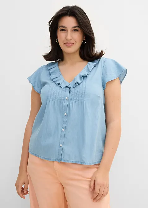 Top en jean 100% coton, bonprix
