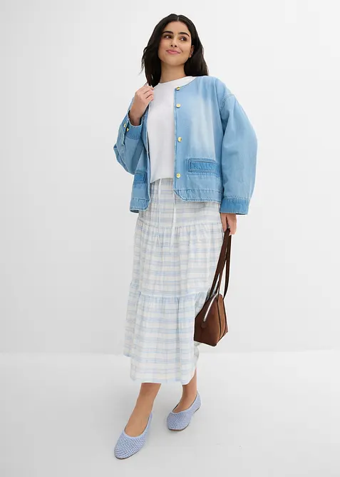 Jupe midi 100% coton, bonprix