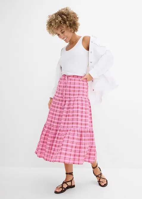 Jupe midi 100% coton, bonprix