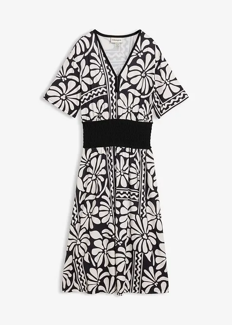 Robe midi avec d&eacute;collet&eacute; plongeant, bonprix