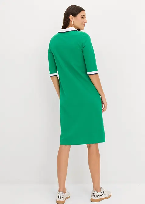 Knieumspielendes Frottee-Kleid mit Polokragen, bonprix