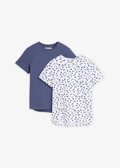 Lot de 2 T-shirts en coton extensible, bonprix