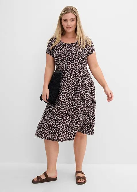 Robe en jersey l&eacute;opard, bonprix