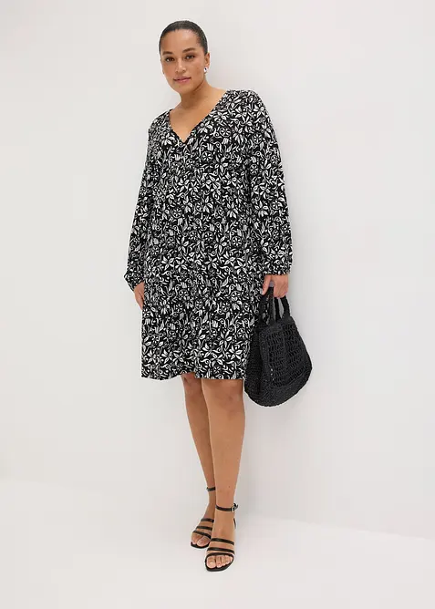 Tunika-Kleid aus leichtem Cr&ecirc;pe, bonprix