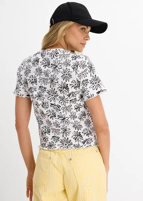 Kurzes T-Shirt aus Baumwoll-Mix, bonprix