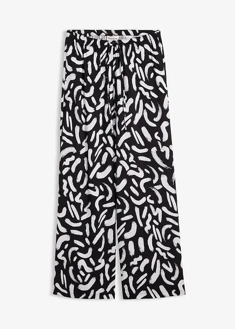 Pantalon imprim&eacute; en viscose fluide, taille &eacute;lastiqu&eacute;e, bonprix