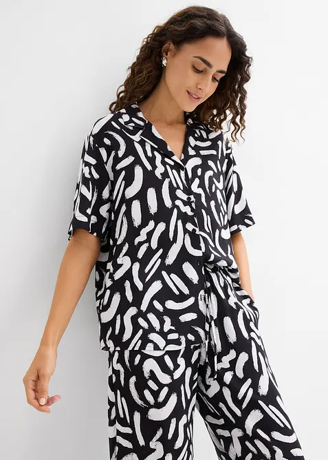 Hemdbluse aus flie&szlig;ender Viskose, bonprix