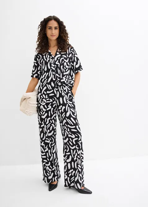 Hemdbluse aus flie&szlig;ender Viskose, bonprix