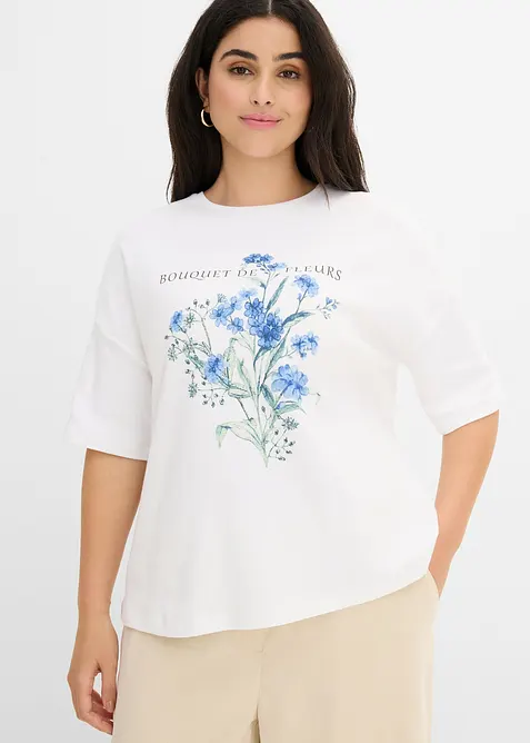 Lockeres T-Shirt aus reiner Baumwolle, bonprix