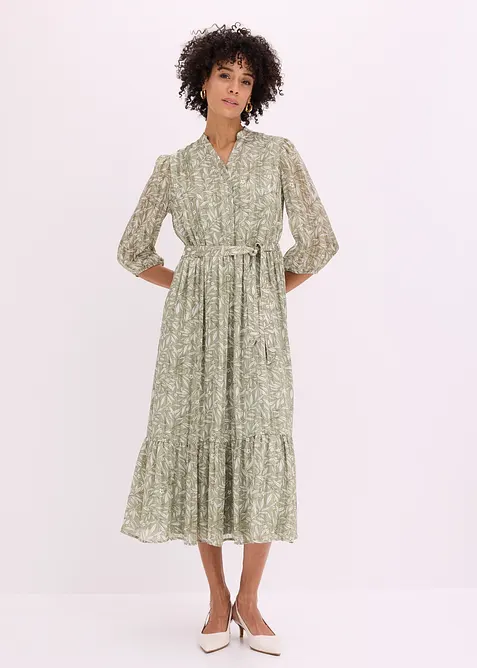 Hemdblusenkleid aus Chiffon, bonprix