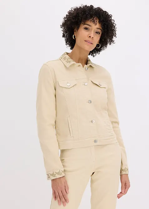 Twill-Jacke mit Stickerei, bonprix