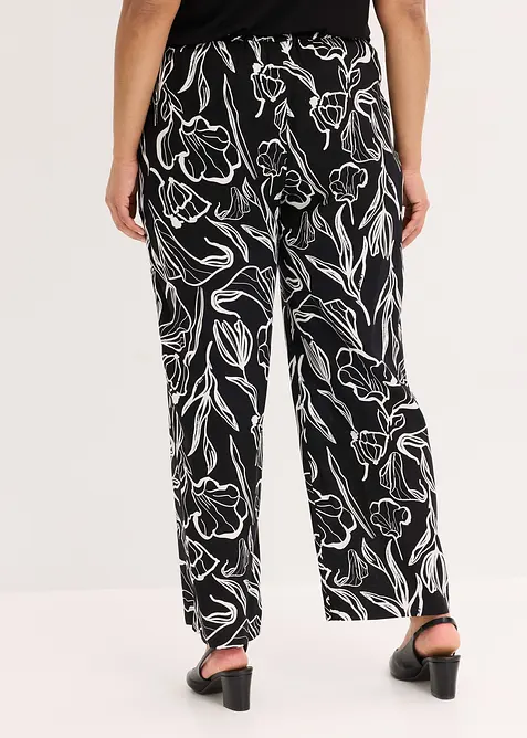 Pantalon &agrave; taille &eacute;lastiqu&eacute;e en viscose, bonprix