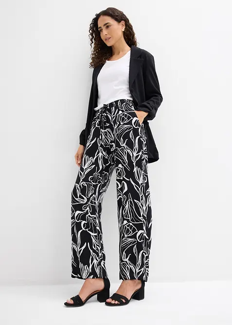 Pantalon &agrave; taille &eacute;lastiqu&eacute;e en viscose, bonprix