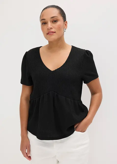 Shirt aus strukturiertem Cr&ecirc;pe, bonprix