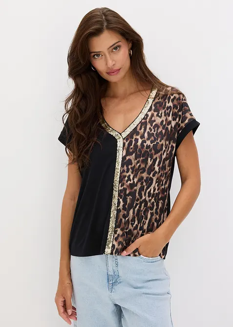 Shirt mit Pailletten, bonprix