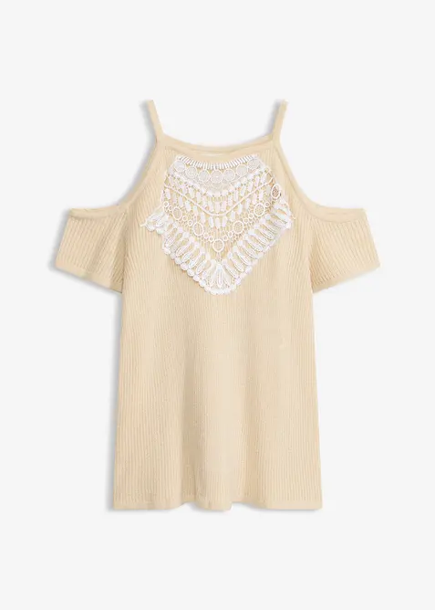 Strickshirt mit Spitze, bonprix