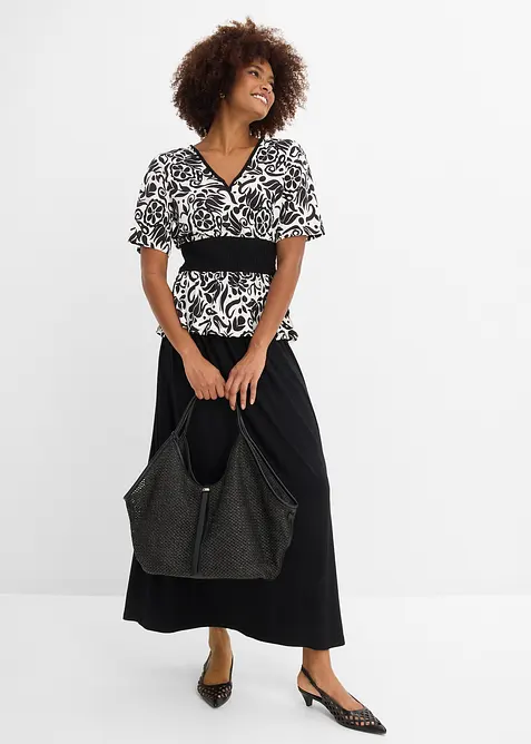 Blusenshirt mit tiefem Ausschnitt, bonprix