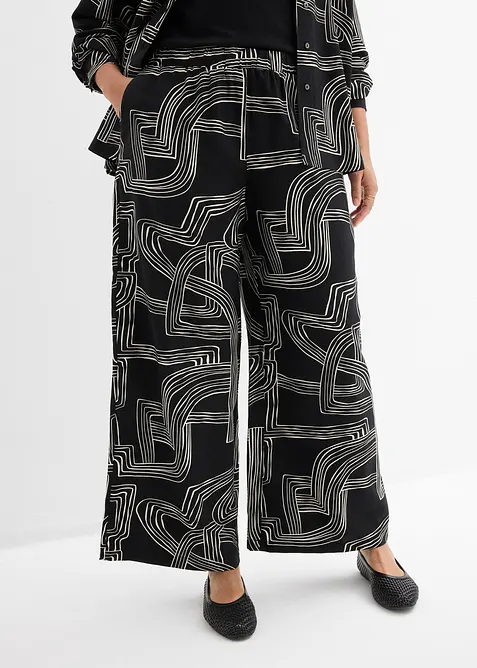 Pantalon large &agrave; pinces, bonprix