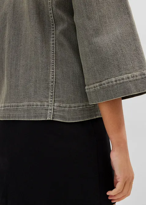 Veste en jean, manches 3/4, bonprix