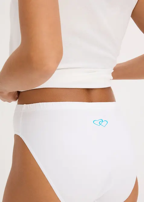 Lot de 6 slips coton doux avec imprim&eacute; c&oelig;urs, bonprix