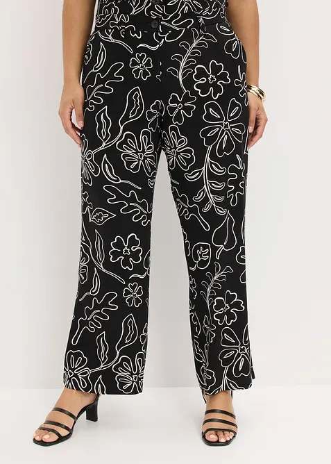 Pantalon large &agrave; pinces, bonprix