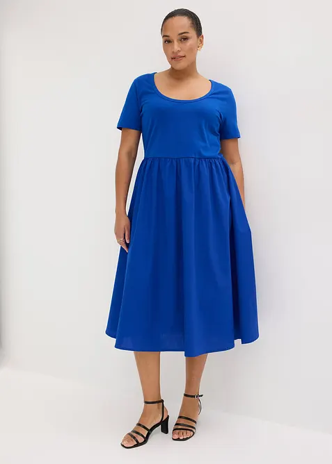 Robe manches courtes en jersey, poches sur les c&ocirc;t&eacute;s, bonprix