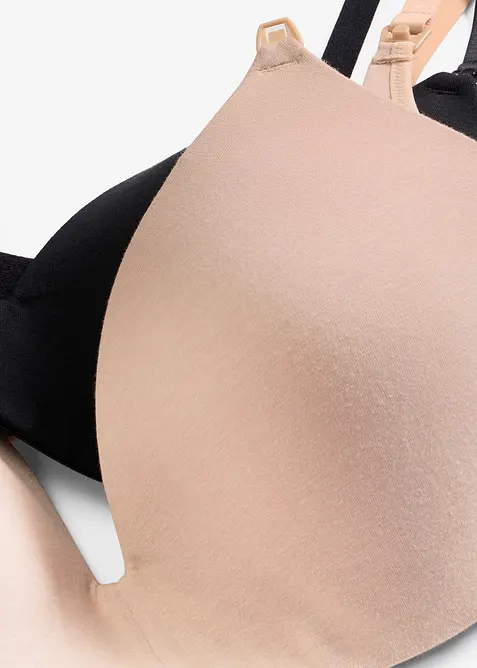 Lot de 2&nbsp;soutiens-gorge d&rsquo;allaitement coton rembourr&eacute;s sans armatures, bonprix